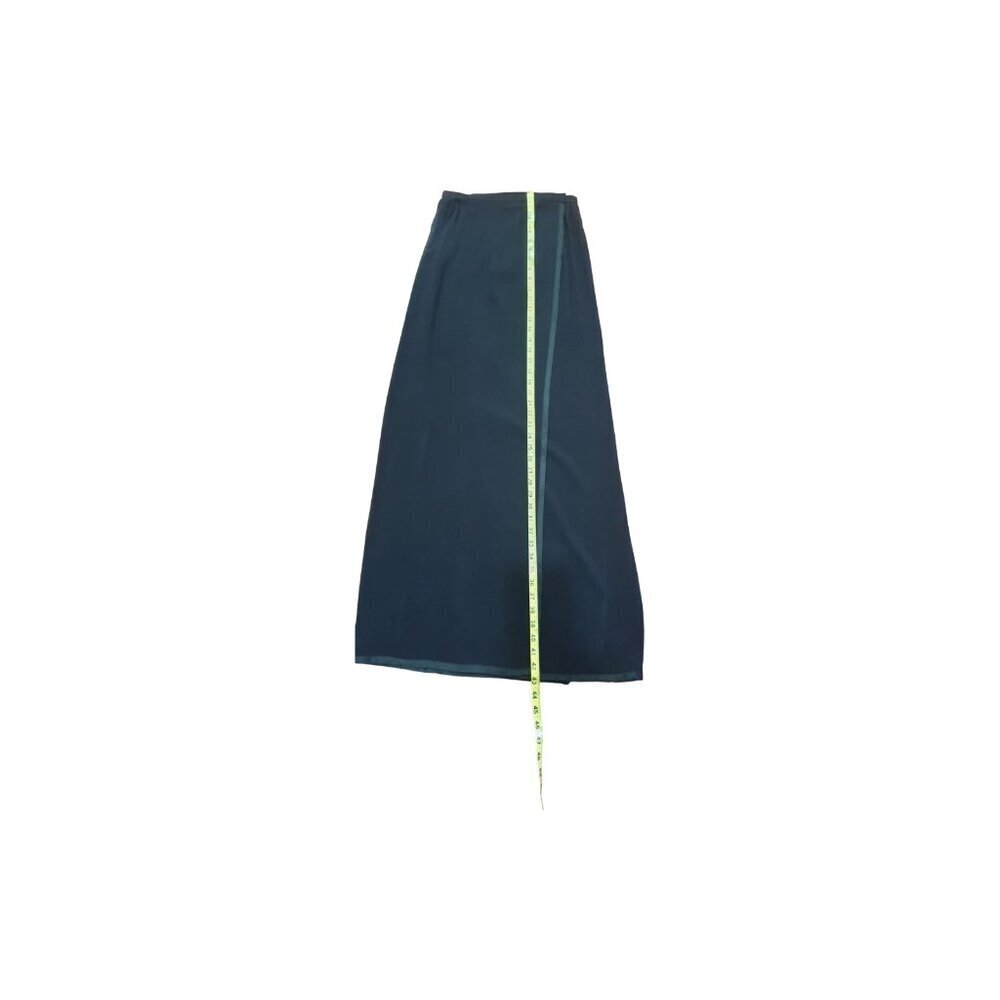 1980's SAINT LAURENT black crepe maxi wrap skirt Size S - Picture 15 of 16